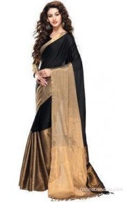 Tg Shoppers Plain Fashion Cotton Sari